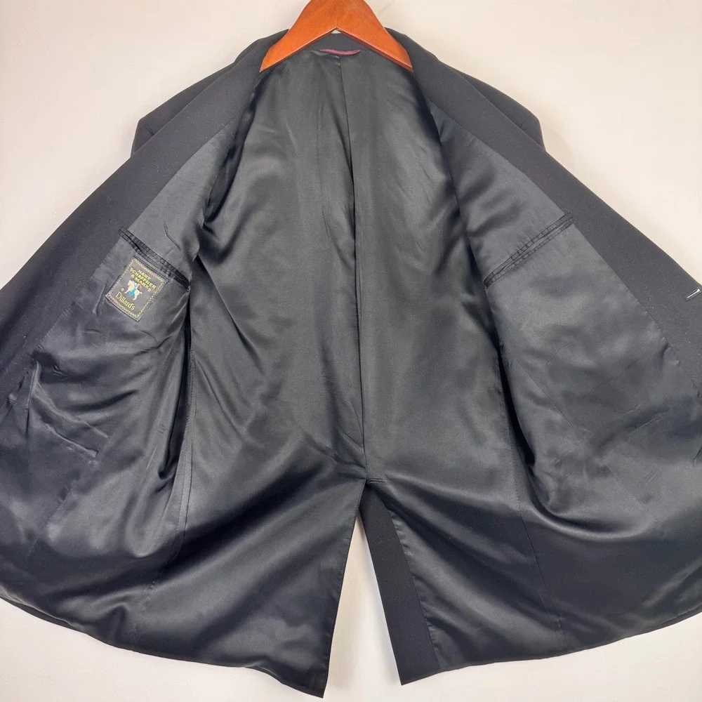 Hart Schaffner Marx Blazer Men 42R‎ Black Wool Two Button Sport Coat Dillard's
